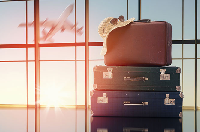 Vacation Suitcases at Airport